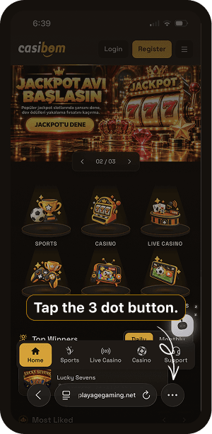 Tap the three-dot button