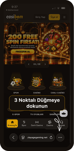 3 Noktalı Düğmeye dokunun