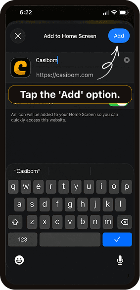 Tap the Add to Home Screen option