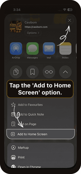 Tap the Add option